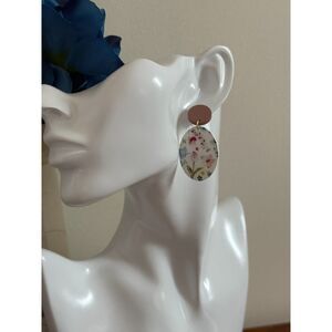 Floral Butterfly Colorful Earrings NEW 1.97"